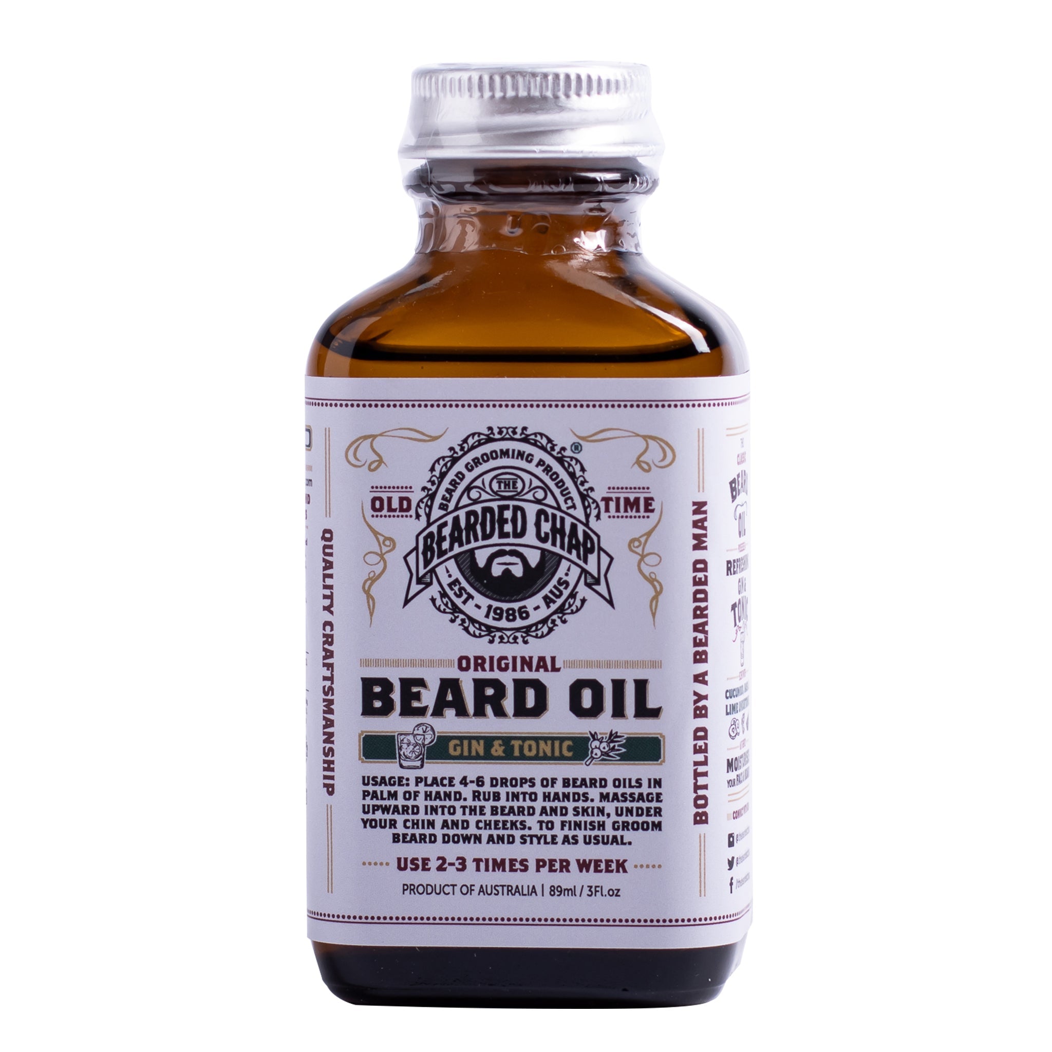 The Bearded Chap Gin & Tonic Beard Oil 89ml Tommy Gun's