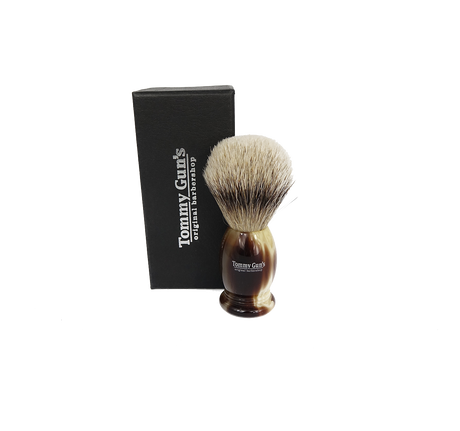 Tommy Gun's Shave Tommy Guns Shave Brush Faux Horn Handle 20mm Silver Tip Badger S121-FH04
