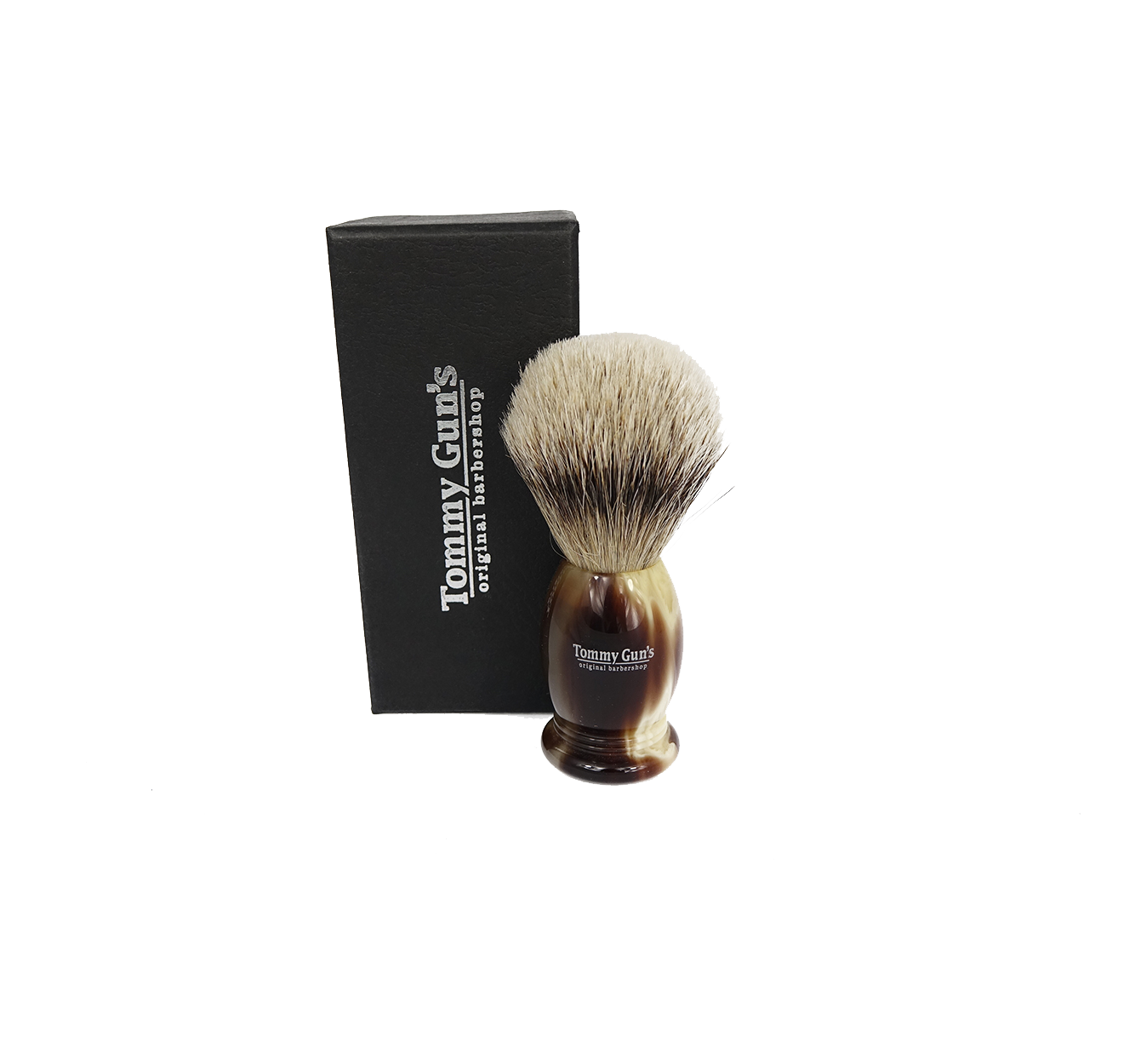 Tommy Gun's Shave Tommy Guns Shave Brush Faux Horn Handle 20mm Silver Tip Badger S121-FH04