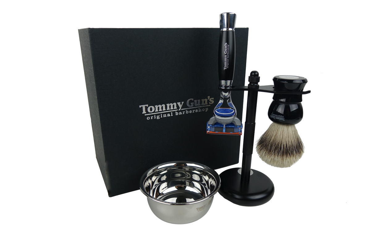 4 Piece Shave Kit - Metal & Polyester